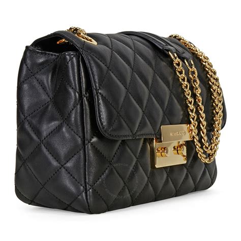 michael kors black quilted bag|michael kors crossbody bag black.